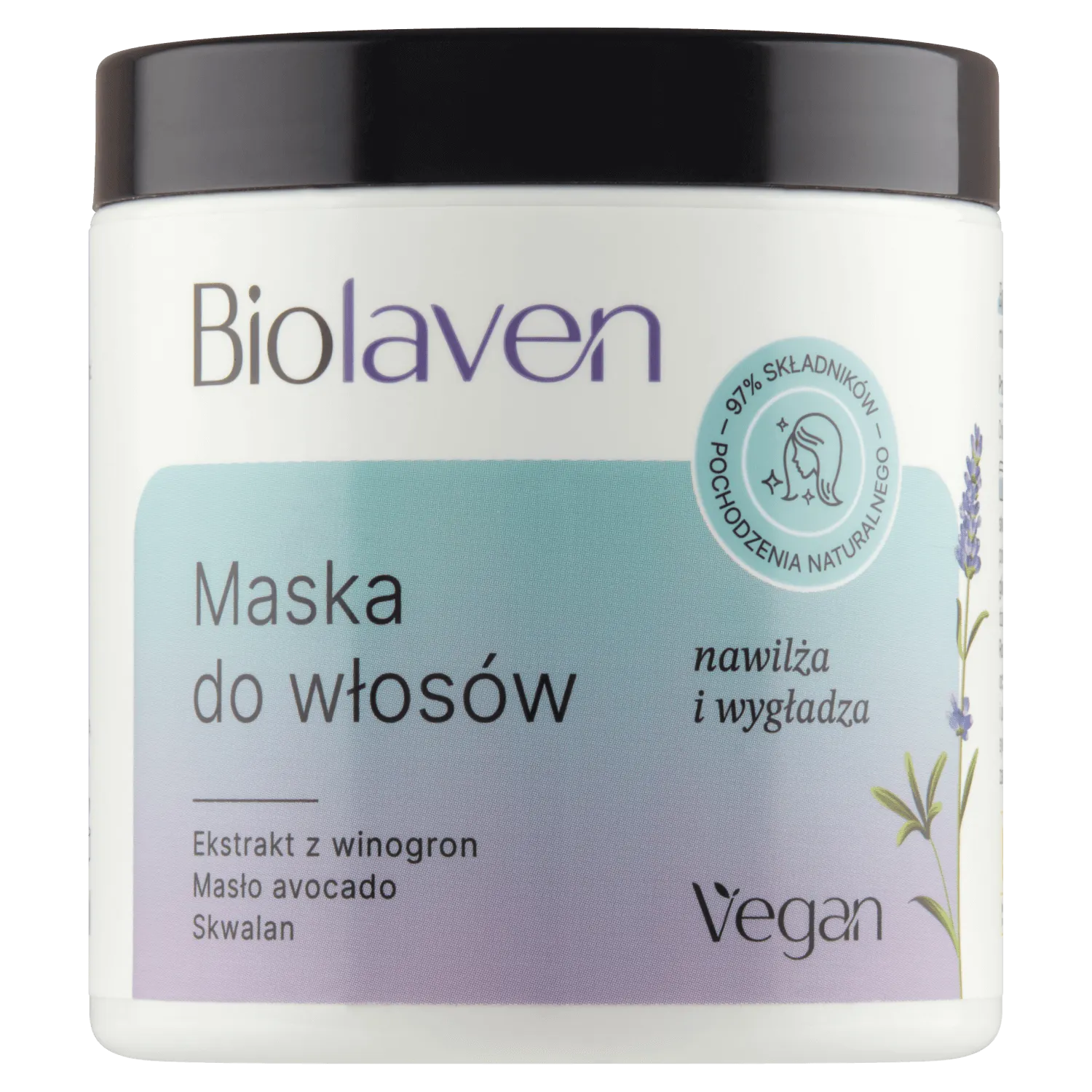 Biolaven organic Maska do włosów Olej z pestek winogron & Olejek lawendowy, 250 ml