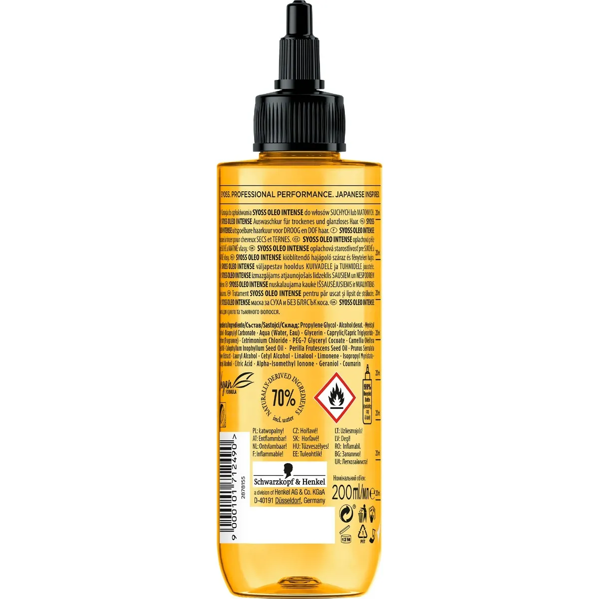 Syoss Oleo Intense Kuracja do spłukiwania do włosów suchych i matowych przywracająca blask, 200 ml 