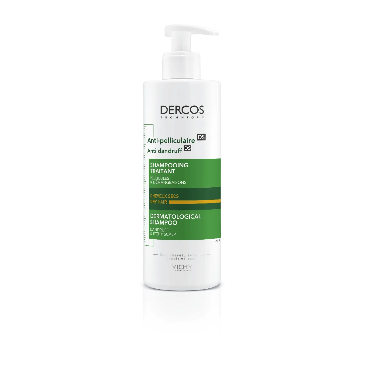 Vichy Dercos, szampon przeciwłupieżowy do włosów suchych, 390 ml 