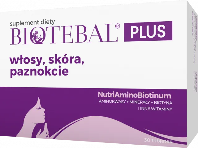 Biotebal Plus włosy, skóra, paznokcie suplement diety, 30 tabletek