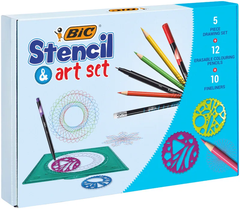 BIC Stencil&Art Set Zestaw kreatywny w pudełku, 1 szt.