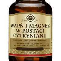 Solgar Wapń i Magnez w Postaci Cytrynianu, suplement diety, 100 tabletek