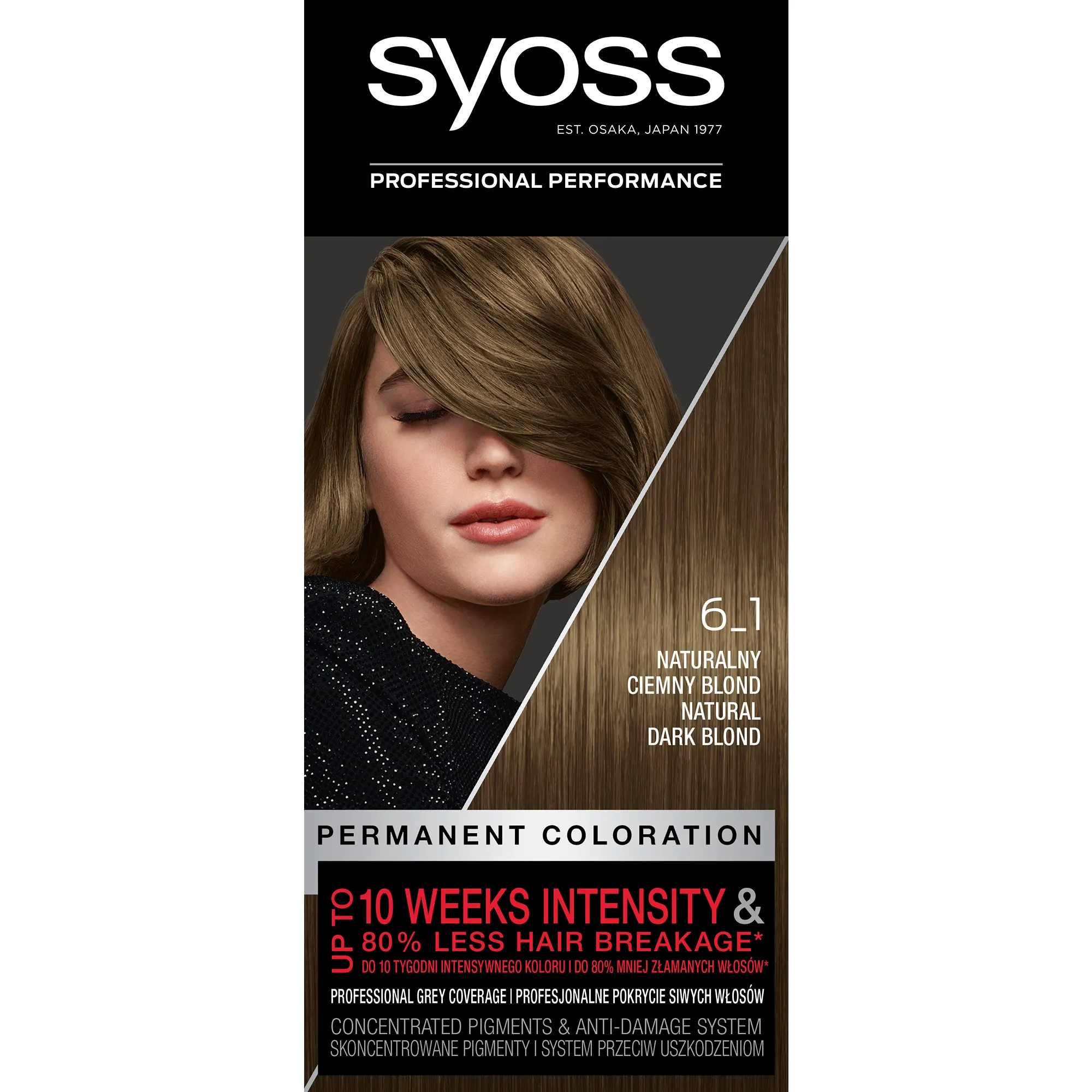 Syoss Permanent Coloration farba do włosów trwale koloryzująca 6-1 Naturalny Ciemny Blond, 1 szt.