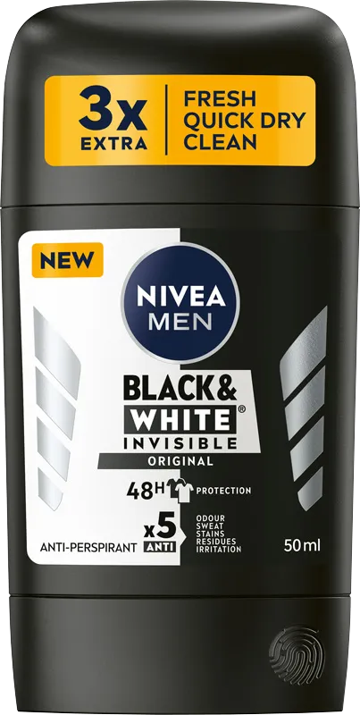 Nivea Men Black & White Invisible Original antyperspirant w sztyfcie, 50 ml