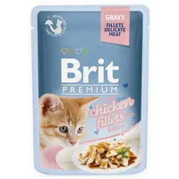 Brit Premium Kitten Chicken Fillets Gravy Mokra karma z filecikami kurczaka w sosie dla kociąt, 85 g