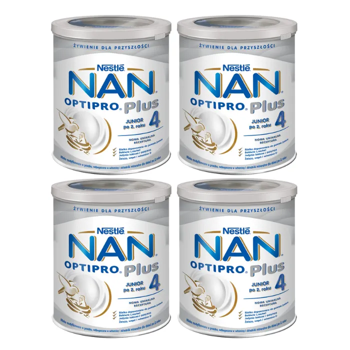 Nestle NAN Optipro Plus 4, mleko modyfikowane w proszku dla dzieci po 2. roku, 4x800 g