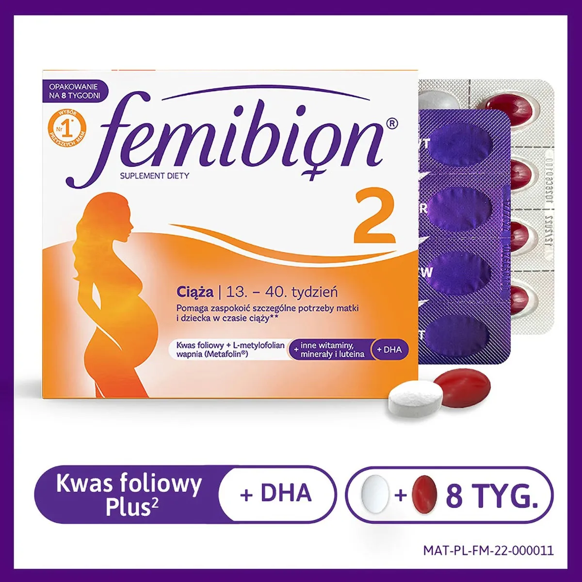 Femibion 2 Ciąża, suplement diety, 56 tabletek + 56 kapsułek 