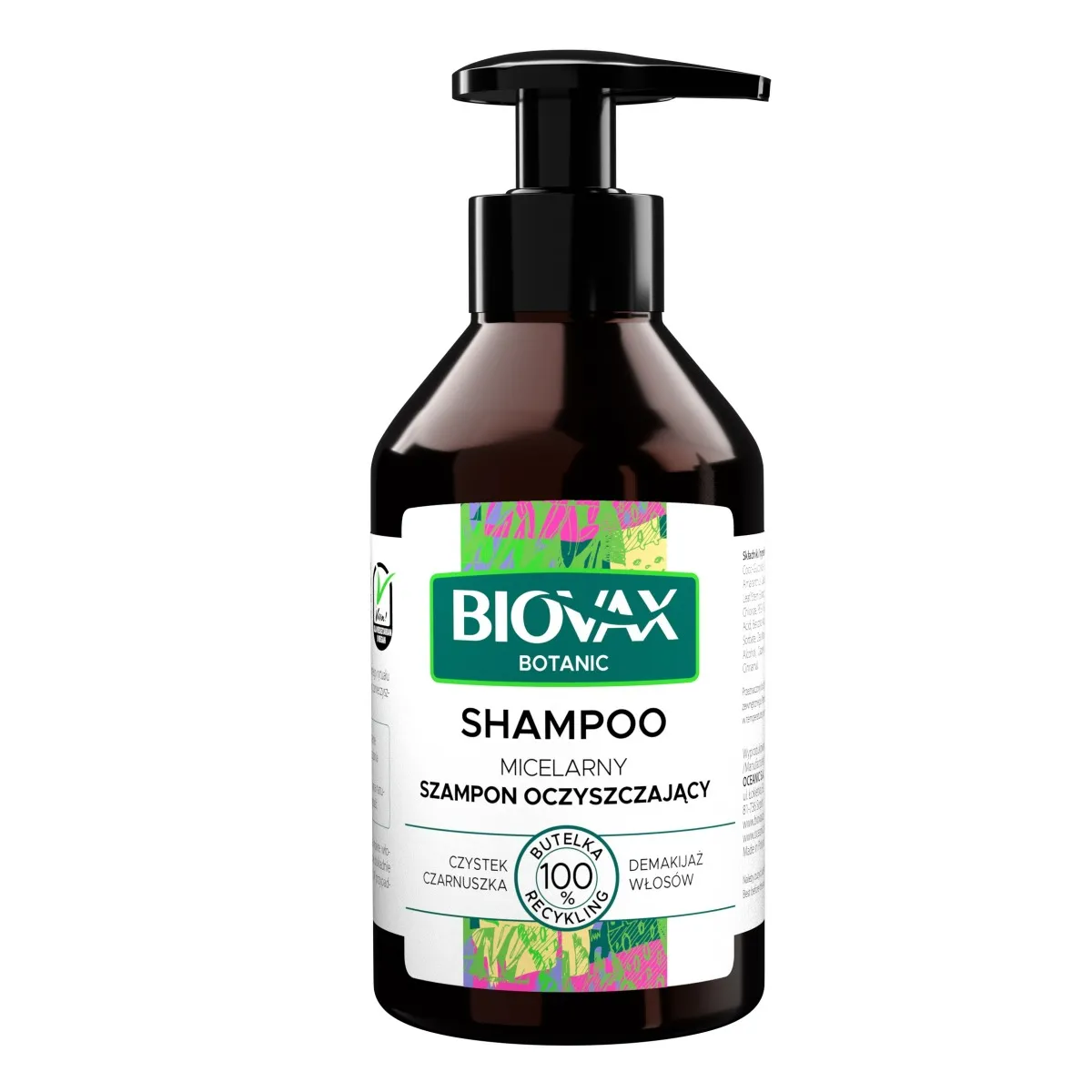 L'Biotica Biovax Botanic, szampon micelarny oczyszczający do włosów, 200 ml