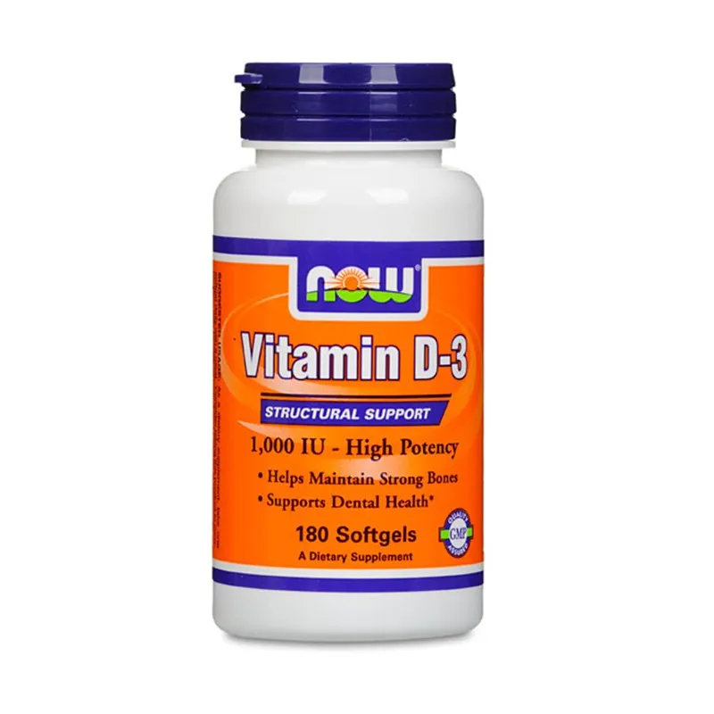 Now Foods Vitamin D3 1000IU, suplement diety, 180 kapsułek