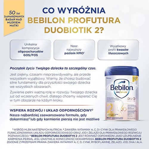 Bebilon Profutura Duo Biotik 2, mleko następne, po 6 miesiącu, 800 g 