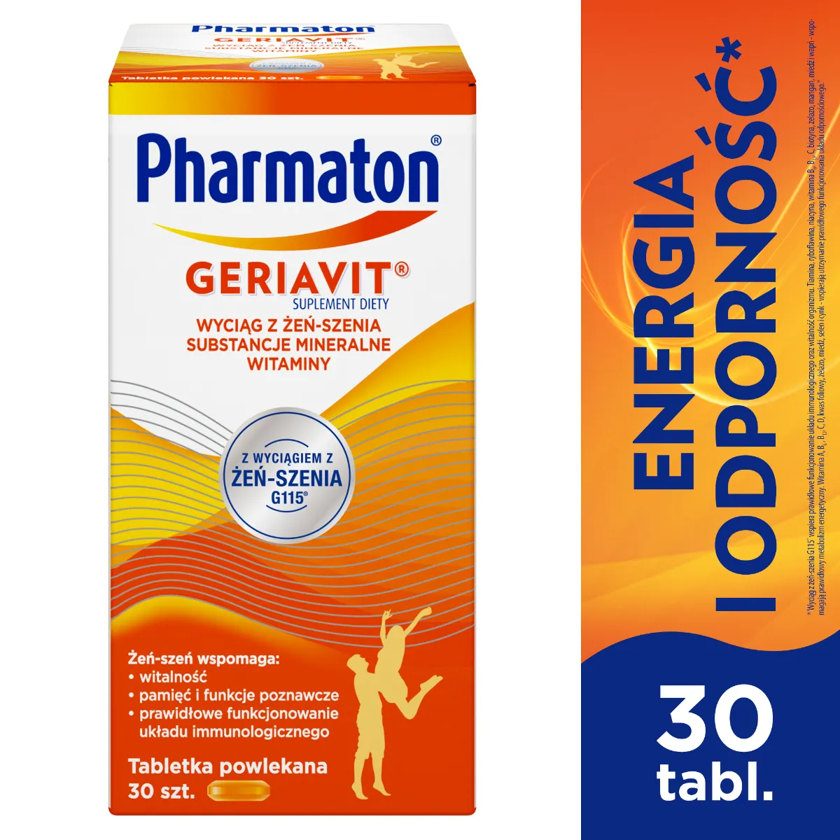 Pharmaton Geriavit, suplement diety, 30 tabletek powlekanych 