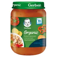 Gerber Organic słodkie ziemniaki z warzywami i kurczakiem dla niemowląt po 10 miesiącu, 190 g