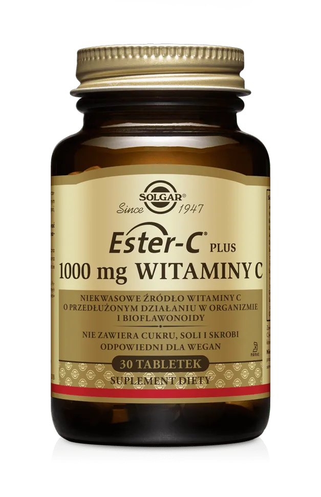 Solgar, Ester C Plus 1000 mg Witamina C, suplement diety, 30 tabletek