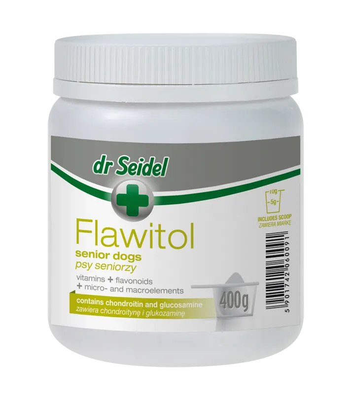 dr Seidel Flawitol Preparat witaminowo-mineralny dla psów seniorów, 400 g