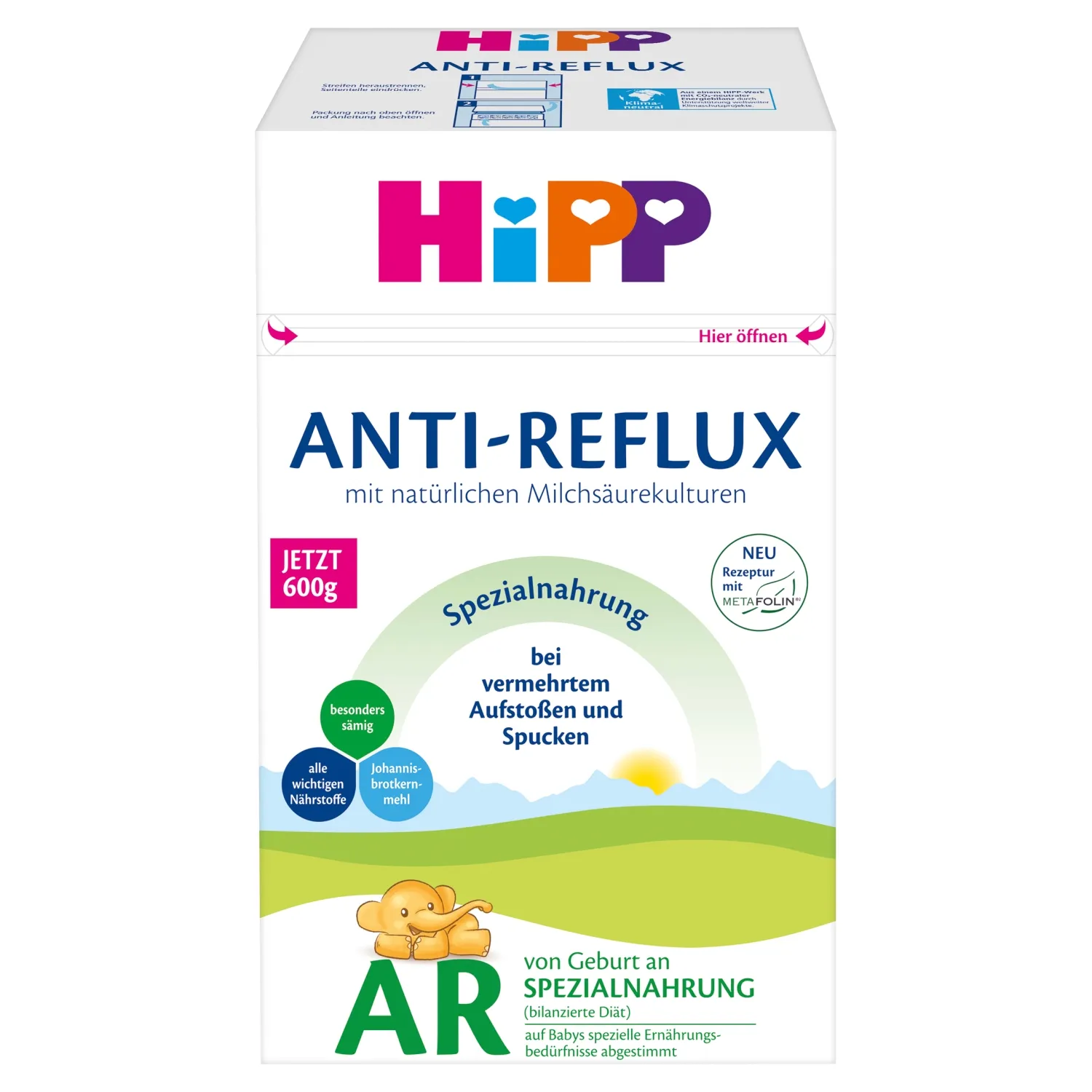 HiPP AR mleko modyfikowane początkowe dla niemowląt od urodzenia, 600 g
