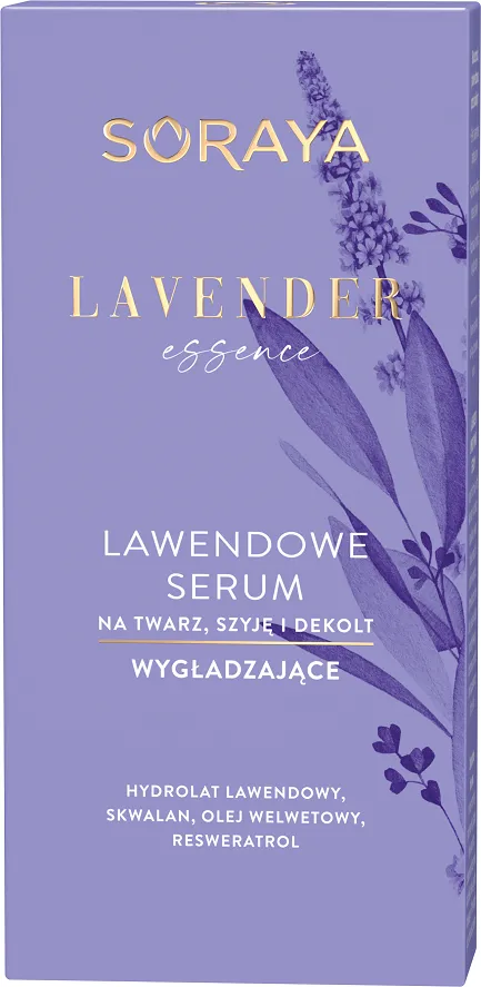 Soraya Lavender Essence lawendowe serum wygładzające na twarz szyję i dekolt, 30 ml to. Data ważności 31.05.2024