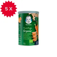 Gerber Organic chrupki pszenno-owsiane marchewka, pomarańcza dla niemowląt po 10 miesiącu życia, 5 z 35 g