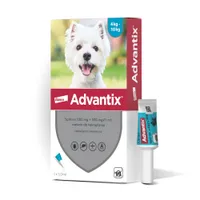 Advantix Spot-on Na Kleszcze i Pchły, (100 mg + 500 mg)/1 ml, roztwór do nakrapiania dla psów 4-10 kg, 1 x 1 ml