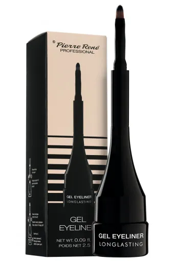 Pierre Rene Professional Longlasting 24h Waterproof wodoodporny eyeliner w żelu 01 Carbon Black, 2,5 ml