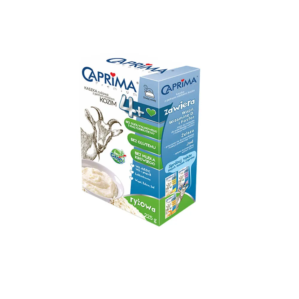 _Caprima Premium, kaszka ryżowa z pełnym mlekiem kozim, 225 g