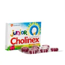 Cholinex junior suplement diety od 4 roku życia, 16 pastylek do ssania, smak malinowy.