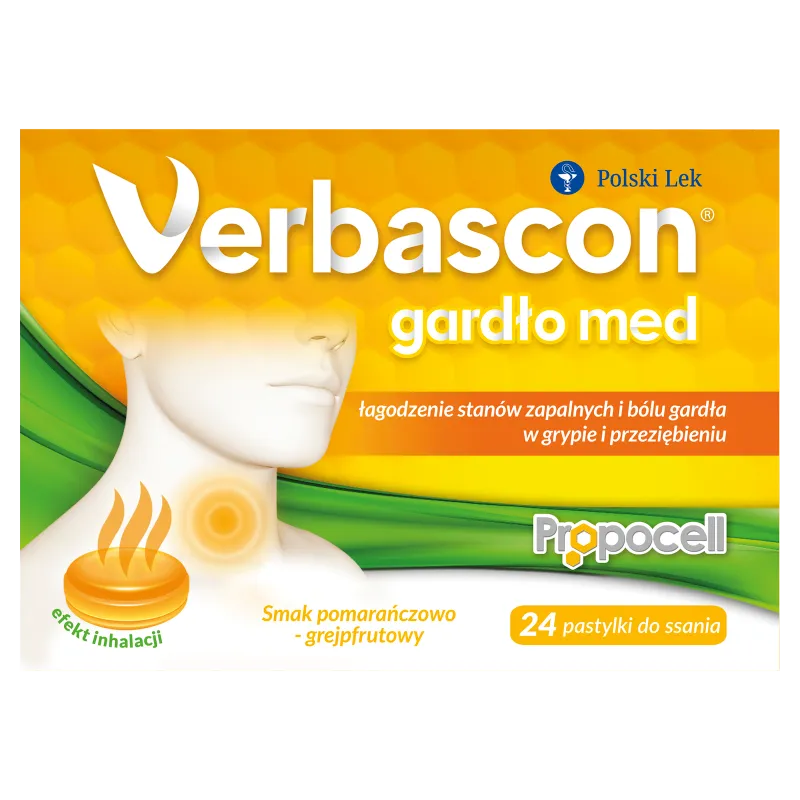 Verbascon Gardło Med, suplement diety, 24 pastylki do ssania