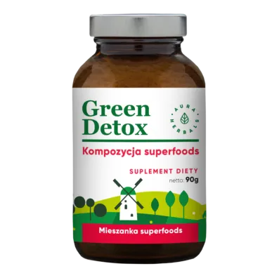 Aura Herbals, Green Detox, suplement diety, kompozycja superfoods, proszek 90 g
