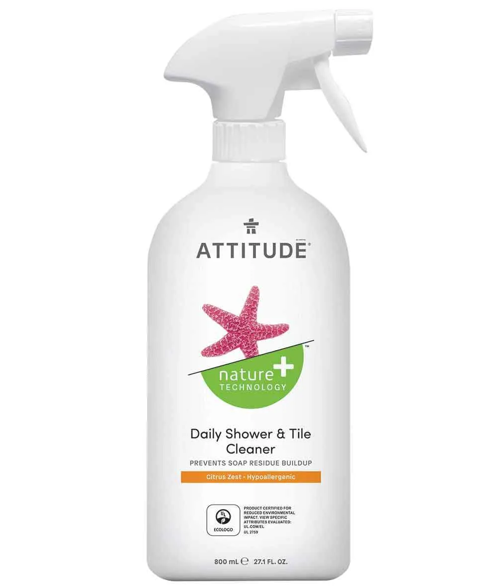Attitude Nature+ Płyn do czyszczenia prysznica i płytek Skórka Cytrynowa, 800 ml