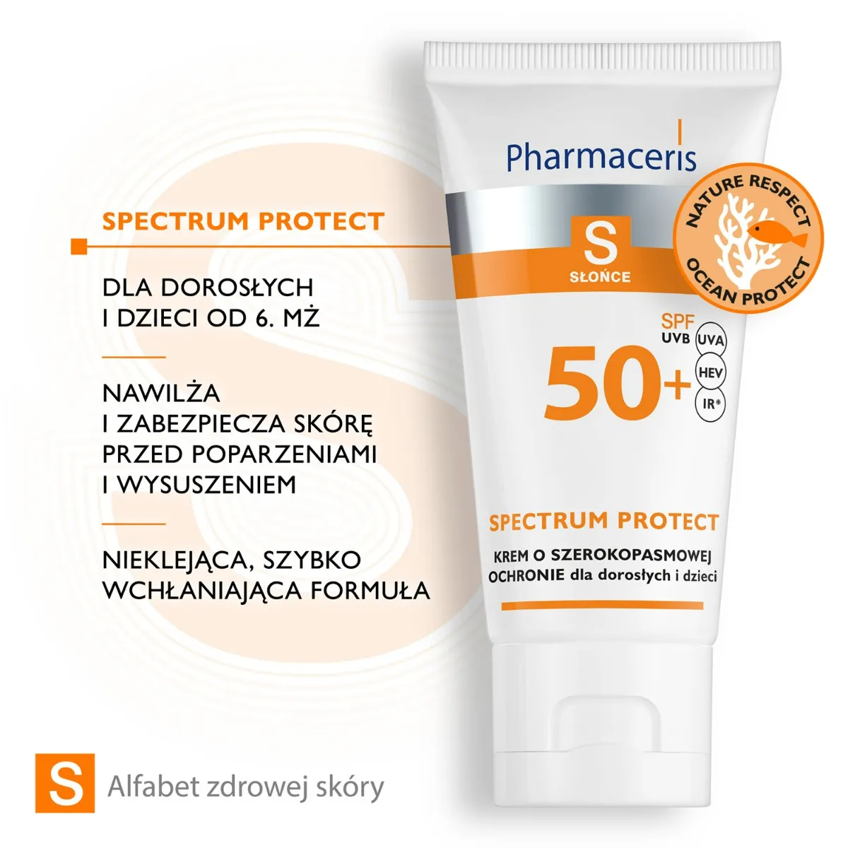 Pharmaceris S Spectrum Protect, krem o szerokopasmowej ochronie przed słońcem, SPF 50+, 50 ml 