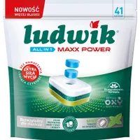 Ludwik All in 1 Maxx Power Tabletki do zmywarek miętowe, 41 szt.