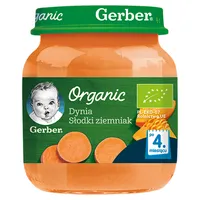 Gerber Organic obiadek dynia-słodki ziemniak dla niemowląt po 4 miesiącu, 125 g