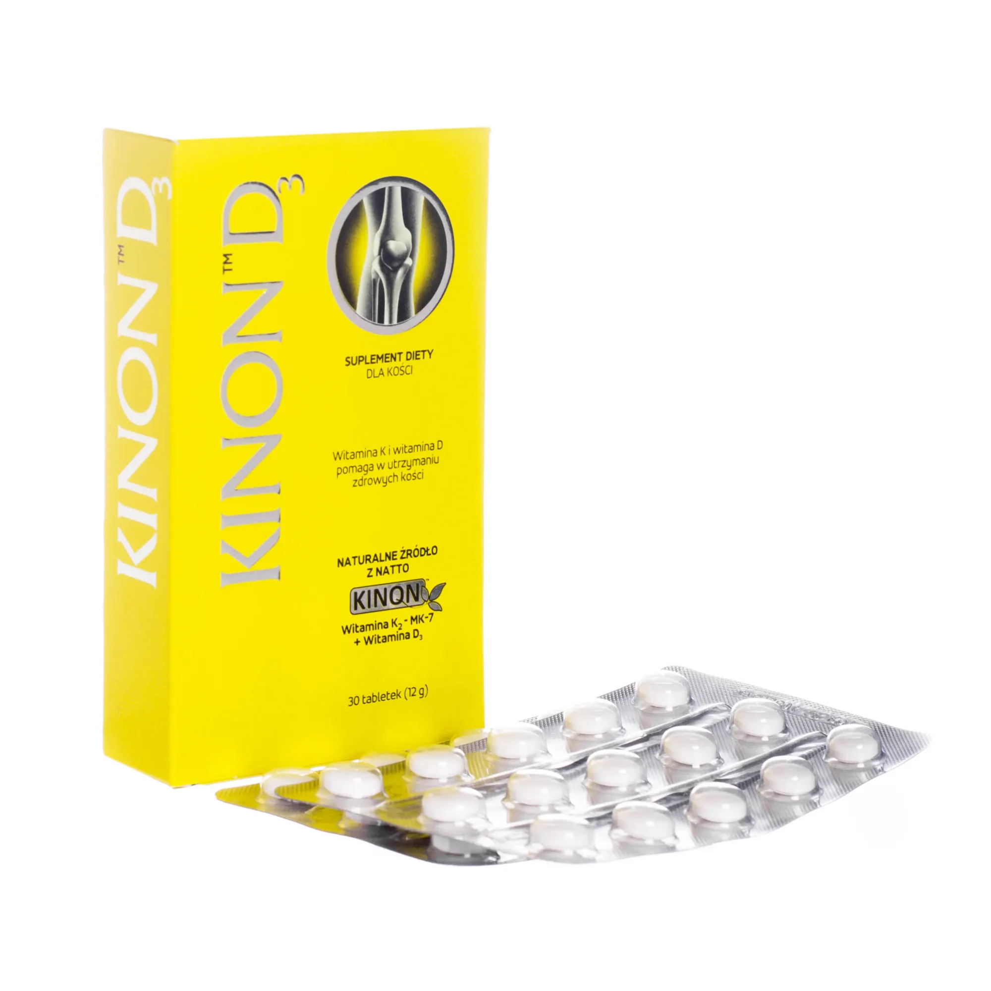 Kinon D3 - suplement diety dla kości, 30 tabletek 