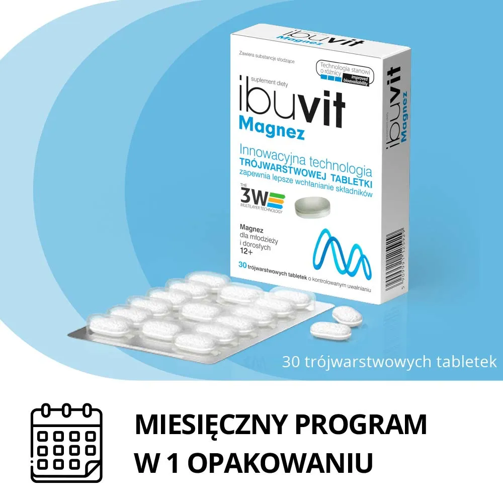 Ibuvit Magnez, suplement diety, 30 tabletek 
