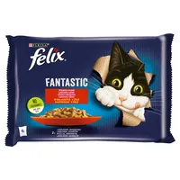 Felix Fantastic Wiejskie Smaki karma z królikiem i jagnięciną dla kotów, 4x85 g