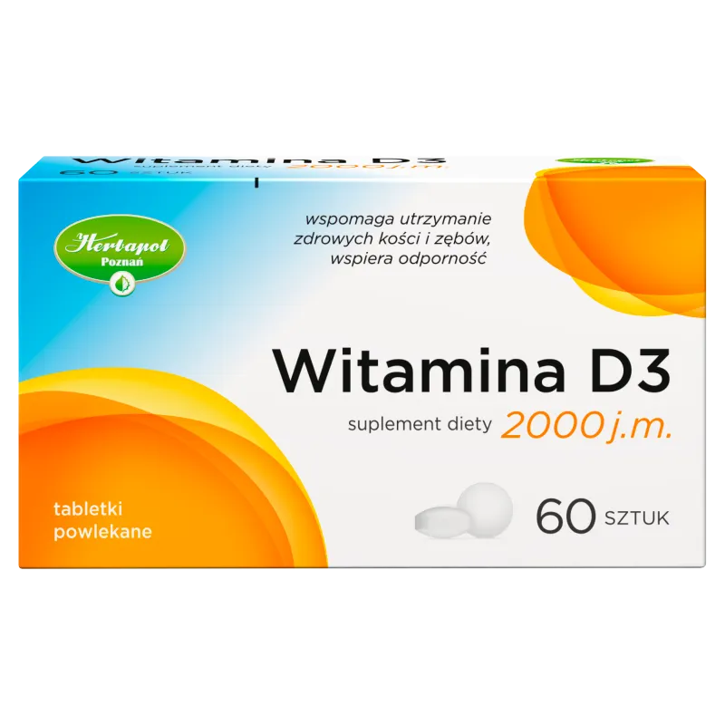 Witamina D3 2000, suplement diety, 60 tabletek