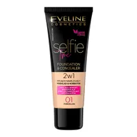 Eveline Cosmetics Selfie Time podkład korektor kryjąco-nawilżający, nr 01 porcelain, 30 ml