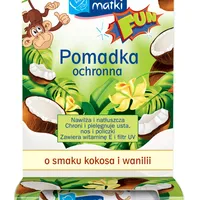 Skarb Matki Fun pomadka ochronna dla dzieci o smaku kokosa i wanilii, 6,5 g