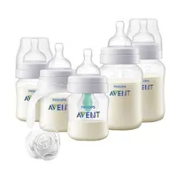 Avent, zestaw butelek antykolkowych z nakładką AirFree, butelka + kubek treningowy + nakładka + smoczek, SCD808/ 01