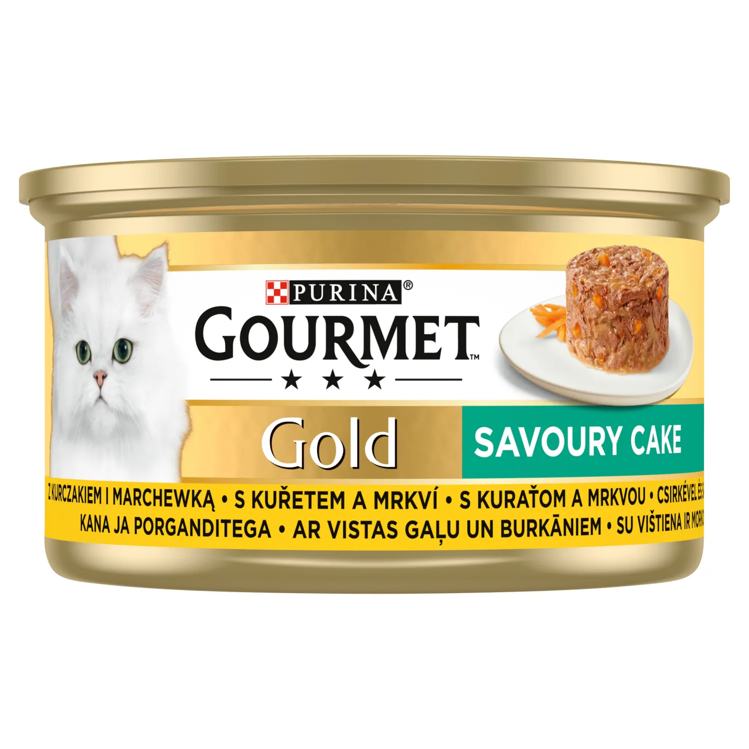 GOURMET Gold Savoury Cake karma z kurczakiem i marchewką dla kotów, 85 g
