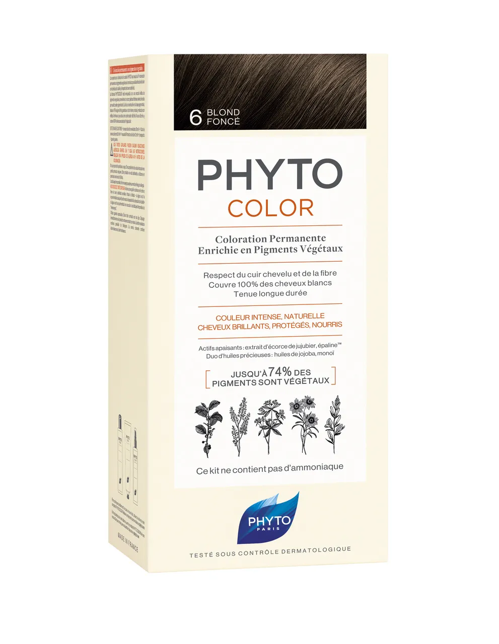 Phyto Color, farba do włosów, 6 ciemny blond, 1 opakowanie