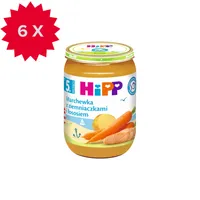 HiPP BIO od pokoleń obiadek marchewka z ziemniaczkami i łososiem po 5. miesiącu, 6 x 190 g