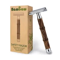 Bambaw Wielorazowa maszynka do golenia z bambusowym uchwytem Slim Silver, 1 szt.