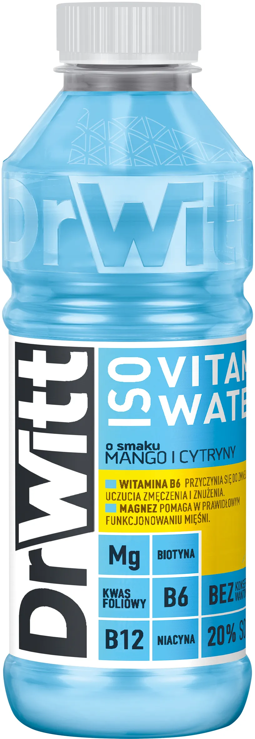 DrWitt ISO Vitamin Water napój izotoniczny, mango-cytryna, 550 ml. Data ważności 31.05.2024