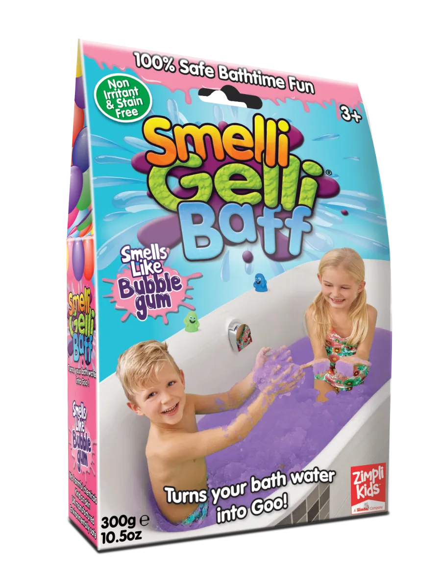 Zimpli Kids Smelli Gelli Baff Magiczny proszek do kąpieli Guma Balonowa, 300 g