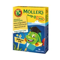 Moller's Omega-3 Rybki, suplement diety, smak jabłkowy, 36 żelków