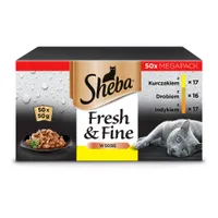 Sheba Fresh & Fine in Gravy mokra karma dla kotów drobiowe smaki w saszetkach, 50x50g
