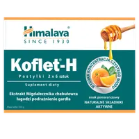 Himalaya Koflet-H, suplement diety, smak pomarańczowy, 12 pastylek do ssania