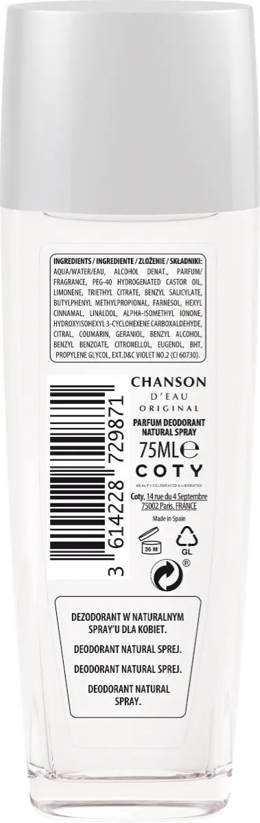 Chanson D'Eau Original Odświeżający dezodorant do ciała dla kobiet, 75 ml 