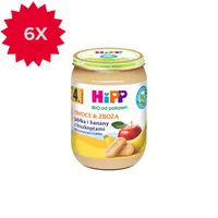 HiPP BIO od pokoleń Jabłka i banany z biszkoptami po 4. miesiącu, 6 x 190 g