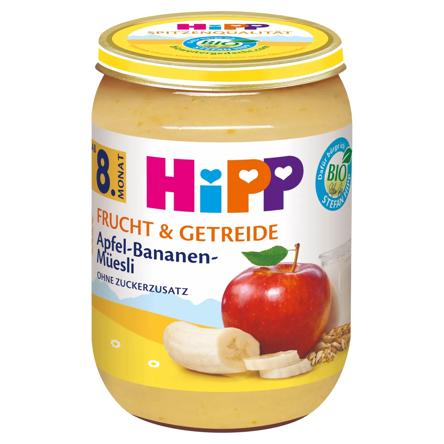 HiPP BIO od pokoleń Jabłka i banany z musli po 8. miesiącu, 190 g